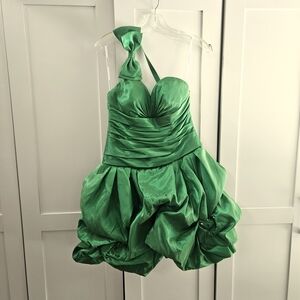 Green Prom Dress with Scarf